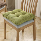 Tiita Chair Pads for Dining Chairs, Seat Cushions with Ties 18x18 Inches, Square Pillows Pad Set of 2 for Kitchen, Green