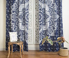 Popular Handicrafts Indian Hippie Bohemian Beautiful Ombre Color Mandala Curtain Panels Blue Silver - color: Blue Silver, size: 38"W x 83"L (Pack of 2)