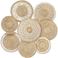 Xuhal 8 Pcs Boho Wall Basket Decor Decorative Bulrush Woven Basket Wall Decor Rustic Farmhouse Hanging Baskets for Kitchen Rustic Home Summer Decorations - style: Novel