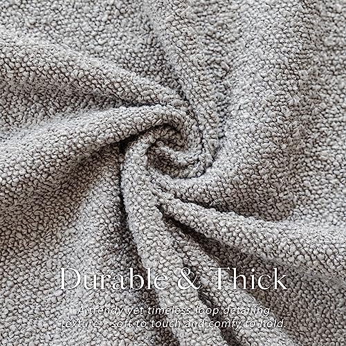 Foindtower Set of 2, Decorative Textured Boucle Throw Pillow Covers Accent Solid Pillow Cases Soft Cozy Couch Cushion Case for Chair Sofa Bedroom Living Room Home Decor 16 x 16 Inch Neutral Grey - color: Cloud Grey, size: 16" x 16" (Pack of 2)