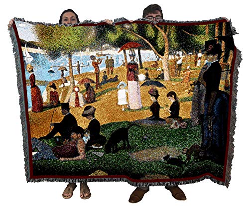 Pure Country Weavers A Sunday Afternoon on the Island of La Grande Jatte Blanket by Georges Seurat - Fine Art Gift Tapestry Throw Woven from Cotton - Made in the USA (72x54)