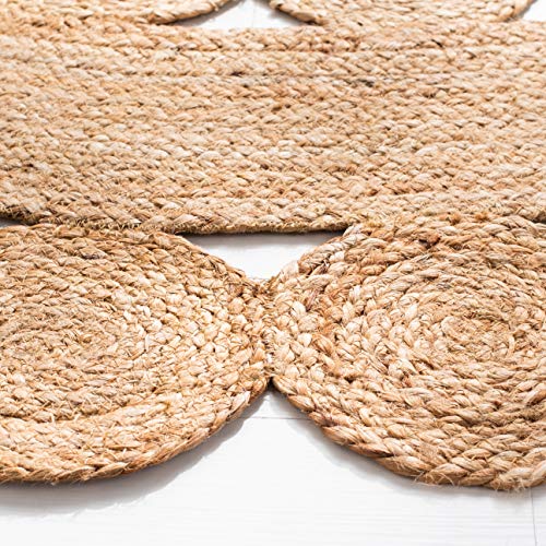 SAFAVIEH Natural Fiber Round Collection 3' Round Natural NFB308A Handmade Boho Country Charm Jute Area Rug - size: 3' (Round)