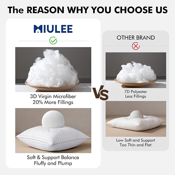 MIULEE 26x26 Euro Pillow Inserts, Firm and Fluffy Decorative Throw Pillows for Couch Sofa Bed, Down Alternative with 100% Cotton Cover Pack of 4