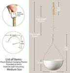 Hajia Waterdrop Shaped Hanging Planter, Metal Plant Hanger with Non-Detachable Pot, Hanging Plant Holder for Wall and Ceiling Decor.(No Plants and Drainage Holes) (Beige, Medium 1 Pack)