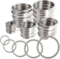 Ewparts Metal O Rings Assortment Multi Size Metal Rings for Crafts 50 Pack 3mm Thick Welded Heavy Duty Macrame O-Ring for Sewing,Dog Leash,Dog Collor,Macrame Plant Hanger,Crafting,Jewellry Making