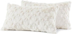decorUhome St. Patrick’s Day Shamrock Pillow Covers 12x20 Inch Set of 2, Soft Plush Faux Wool Cream White Throw Pillow Covers, Farmhouse Spring Holiday Decor for Sofa Living Room