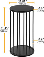 Plant Stand Indoor,small plant stool,Flower Pot Corner stand holder,Mid Century Heavy Duty Metal Tall Home Decor,Modern Round End Table,Small Rustic Display Stand for Living Room,Bedroom(Black,21In)