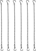 Chain for Hanging Plants,21 Inch Black Hanging Chain, Small Hanging Basket Chain Kits with Hooks for Bird Feeder Hanging Basket Extender Porch Wind Chime (Black, 21 Inch-6PCS)