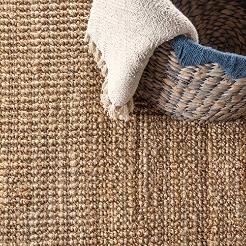 JONATHAN Y Pata Hand Woven Chunky Jute Natural Runner Rug, 2x18, Bohemian, Rustic, Cottage, Easy-Cleaning for Living Room, Bedroom, Kitchen, Non-Shedding (NRF102A-218) - color: Natural, size: 2' x 18' (Runner)