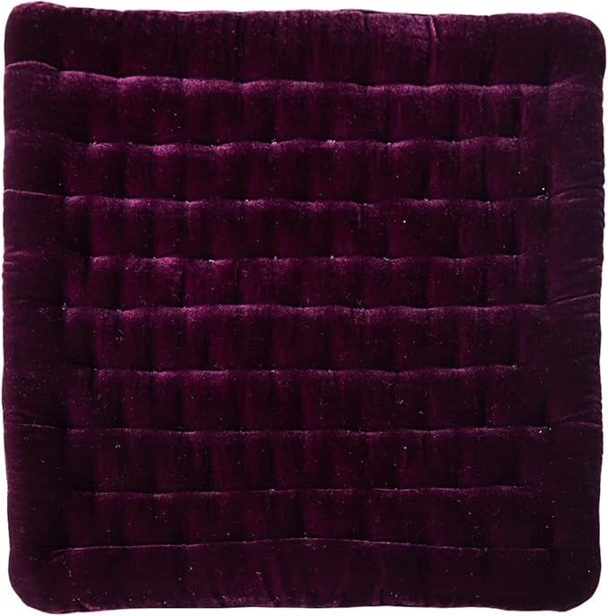 vctops Luxury Velvet Square Chair Pad Thin Soft and Comfy Chair Cushion Tufted Indoor Seat Cushion Pillow Tatami (Purple,17"x17")