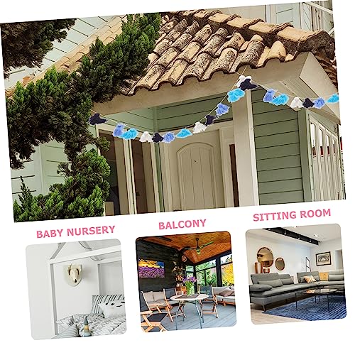 Boho Fringed Tapestry Modern Living Room Decor Hand-Woven Wall Hanging Ornament Tassel Decor for Boys and Girls Room - color: Blue