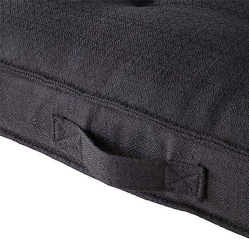 Square Tufted Floor Pillow with Removable Cover, Black, Medium (32") - color: Black, size: Medium (32")