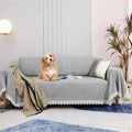 ROOMLIFE Minimal Design Grey Sofa Slipcovers Sectional Couch Covers Soft Chenille Sofa Covers for 2-3 Cushion Couch,Recliner Chair,Loveseat-Couch Cover for Dogs Pets, 71"x118"