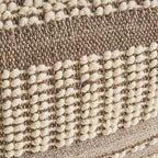 Foamma Pouf Ottoman Brown+Beige, 26"x26"x16.5" - Square Ottoman Foot Rest for Living Room and Bedroom, Pouf Footstool with Handcrafted Wool Cover, Foot Rest for Couch, Boho Furniture for Home - color: Brown + Beige