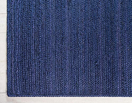 Unique Loom Braided Jute Collection Area Rug - Dhaka (3' 3" x 5' 3" Rectangle, Navy Blue) - color: Navy Blue, size: 3'3" x 5'3" (Rectangular)