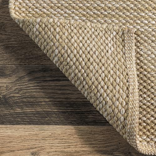 nuLOOM Alessi Solid Farmhouse Cotton Area Rug, 4x6, Beige - color: Beige, size: 4' x 6' (Rectangular)