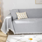 ROOMLIFE Minimal Design Grey Sofa Slipcovers Sectional Couch Covers Soft Chenille Sofa Covers for 2-3 Cushion Couch,Recliner Chair,Loveseat-Couch Cover for Dogs Pets, 71"x118"