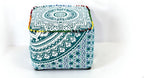 CRAFT KALA Mandala Meditation Floor Pillows Square Pillow Cover Seating Hippie Decorative Adults Bohemian Floor Cushion Cover Outdoor Living Room Throw Ottoman Poufs Cover 18X18X14 inches, Green Ombre
