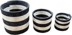 African Planter Baskets Sets of 3 Woven Sisal Baskets for Indoor Plant Pots Covers Home Decor Storage Organizer Gifts Zen Designs Arts and Crafts (Stripe Black White)