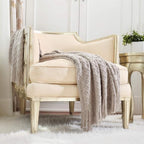CREVENT Farmhouse Knit Throw Blanket for Couch Sofa Chair Bed Home Decoration, Soft Warm Cozy Light Weight for Spring Summer (50''X60'' Beige/Khaki)