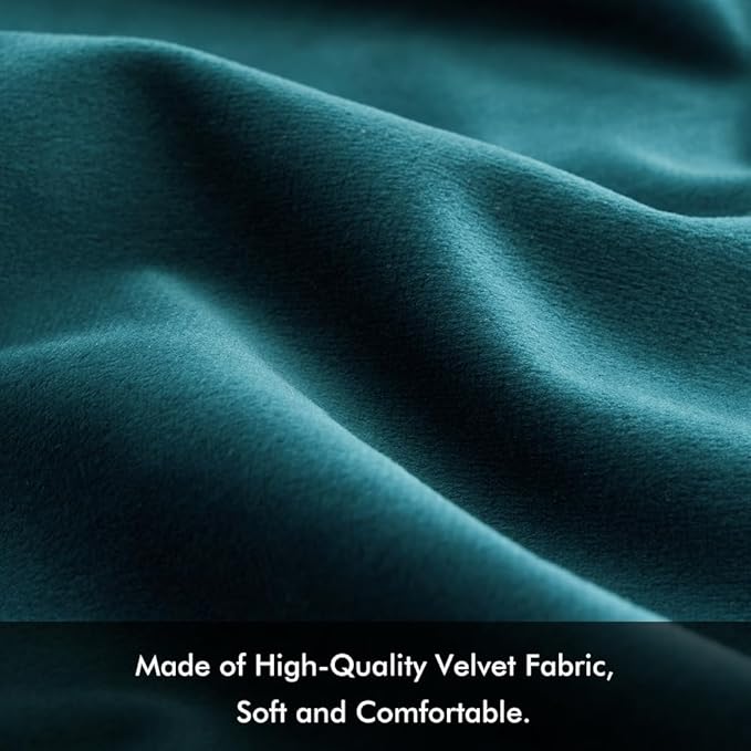 MIULEE Velvet Throw Pillow Covers 16x16 Inch, Pack of 2 - Teal, Soft Solid Decorative Pillow Covers Square Cushion Cases Modern Luxury Home Decor for Spring Couch Sofa Bedroom