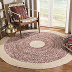 SAFAVIEH Cape Cod Collection Area Rug - 3' Round, Rust & Natural, Handmade Braided Jute & Cotton, Ideal for High Traffic Areas in Living Room, Bedroom (CAP210P) - color: Rust/Natural, size: 3' (Round)