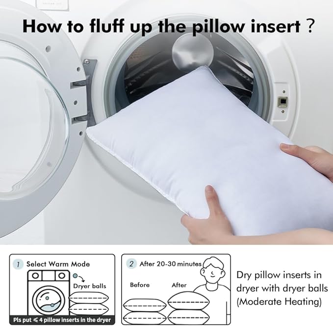 MIULEE 26x26 Down Alternative Pillow Inserts,Pack of 4 Euro Throw Pillows 26 x 26 Inch Body Bed Sleeping Ultra Soft Fluffy Form for Sofa Couch Bed