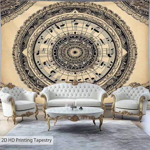 FENDROM Floral Bohemian Tapestry,Music Aesthetic Indian Wall Hanging Boho Wall Art Mandala Room Decor Tapestries for Bedroom Living Room Dorm - color: Y11, size: 59"L x 39"W