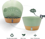 ZMTECH 2 Pack 12 Inch Hanging Planters for Indoor Plants, Large Green Self Watering Hanging Planter with Visible Water Level & Removable Tray, Decorative Flower Pots for Outdoor Garden
