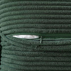 MIULEE Decorative Euro Sham Throw Pillow Covers for Couch Bed Livingroom 26x26 Inch Set of 2 Dark Green Boho Accent Throw Pllows Broadside Striped Patchwork Soft Corduroy Pillowcases