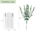 Dahey 2 Pack Wood Wall Planter Vase with Artificial Eucalyptus Farmhouse Wall Hanging Decor Pocket Planter for Indoor Fake Plants Greenery Flowers Living Room Bedroom Kitchen Home Decoration, White