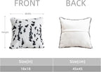 MOOX Rabbit Fur Throw Pillow Covers Decorative Fluffy Soft Fuzzy Plush Luxury Genuine Animal Skin Lumbar Pillow 18"x18" Cushion Cover, Cow Print