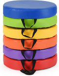 Costzon 6-Piece 14 inch Kids Floor Cushion, 2.5" Thick Waterproof Daycare Preschool Round Foam Cushion with Handle for Toddlers, Soft Flexible Seating for Classroom, Home, Kindergarten or Nursery