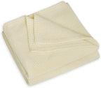 Knitted Full Size Throw Blanket - Lightweight Breathable Summer Soft Blanket of Polyester Imitation Cotton for Anti-Static,Luxury Throws for Bed, Couch and Sofa,Cream Cooling Throw Blanket