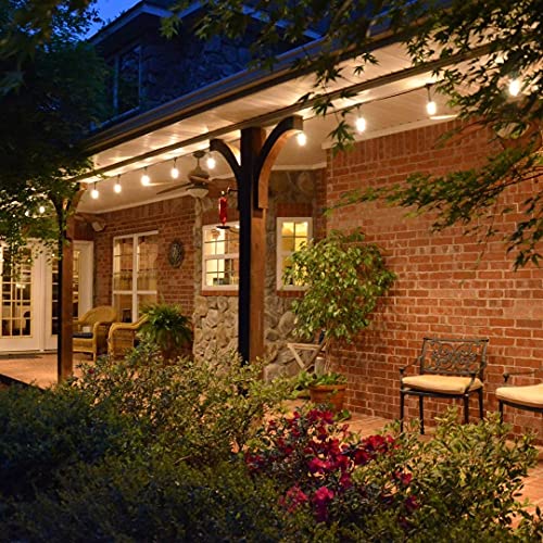 Enbrighten LED Outdoor String Lights 24ft Soft Warm White Patio Lights with Ultra-Durable Shatterproof and Waterproof Acrylic Bulbs for Balcony, Backyard, Porch, Gazebo, Deck, Party and Market, 35629 - size: 24ft