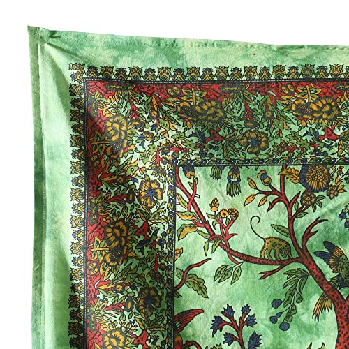 Popular Handicrafts Tapestry Wall Hanging Hippie Bohemian Tree of Life Hippy Psychedelic Design Indian Tapestries Bedspread 53 x 78 inches (140cm x 215cm) Green - color: Green #1, size: 78"L x 53"W