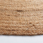 SAFAVIEH Area Rug 4' Round - Cape Cod Collection- Natural Brown, Handmade Braided Flat Weave Jute (CAP252A) - size: 4' (Round)