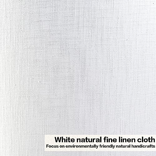 GO&SO White Textured Drum lampshade Medium Lamp Shade 13" Top x 13" Bottom x 10" High (Spider) Modern Linen Lamp Shades for Table Lamp Bedside Lamp Natural Linen Replacement Assembly is Required - color: White-Texture, size: 13*13*10 inch-1 Pack