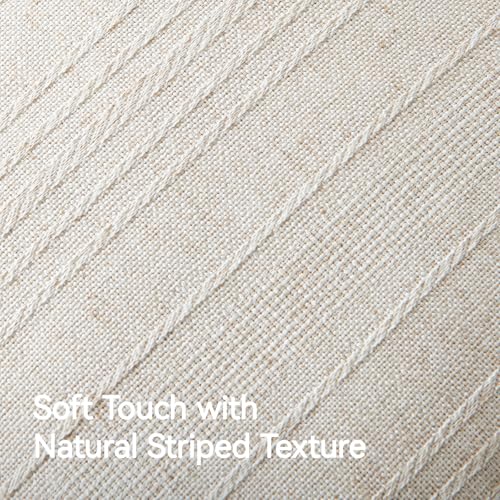 a moment Linen Pillow Covers Set of 2,Boho Farmhouse Throw Pillowcases Neutral Textured Decorative Covers for Couch Sofa Bed, Soft Linen Blend Accent Case Cushion Living Room Home Decor 20"x20"Ivory - color: Ivory, size: 20" x 20" (Pack of 2)