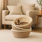Pot for Artificial Tree Indoor, Vase for Olive Tree Indoor, Fake Plant Pot, Planter for Faux Plant (10" D x 12" H, Woven Plant Basket, Large)