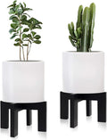 2 Pack Wood Plant Stand Indoor Holders for Plants, Sturdy Flower Pot Stands Plants Shelf, Wooden Stool for Patio Plant Stand, Fit 5-18 Inch Variety Flower Pots, Easily Assemble (2 Pack-Black)