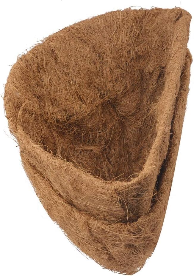 Pack of 2 pcs 16 Inch Half Round Coco Liners Hanging Basket 100% Natural Replacement Coconut Fiber Liner for Garden Flower Pot Vegetables Herbs - size: 16 Inch Half Round