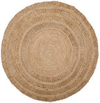 SAFAVIEH Natural Fiber Round Collection 8' Round Natural NF356A Handmade Boho Charm Farmhouse Jute Area Rug - size: 8' (Round)