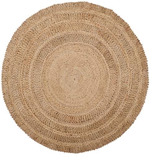 SAFAVIEH Natural Fiber Round Collection 6' Round Natural NF356A Handmade Boho Charm Farmhouse Jute Area Rug - size: 6' (Round)