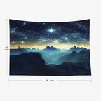 EMMTEEY Fantasy Tapestry Mountains under Starry Sky 60X50 Inch Ceiling Tapestry Wall Art Hanging Tapetries for Bedroom Living Room Dorm Décor