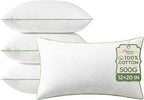 Ashler 12x20 Pillows Insert (Set of 4) - Throw Pillow Inserts with 100% Cotton Cover - Lumbar Pillow Sofa Stuffer Pillow Inserts -Decorative White Couch Pillow
