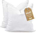 BHZ Euro Throw Pillow Inserts, 22x22 Down Feather Alternative Pillow Inserts Set of 2, Decorative Soft Large Square White Throw Pillows Insert for Couch Bed Dorm Sofa with Breathable Cover