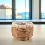 VICASKY Handwoven Woven Planter Basket Natural Indoor Outdoor Flower Pot Decorative Rattan Plant Pot for Boho Decor
