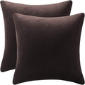 Throw Pillow Covers 16x16 Chocolate Brown: Pack of 2 Cozy Soft Velvet Square Modern Luxury Decorative Throw Pillow Cases for Sofa Couch Living Room Bed Home Decor