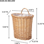 Wall Hanging Basket, Woven Wicker Plant Basket for Door Porch Garden Farmhouse Kitchen